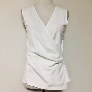 THEORY Karlista Surplice-Neck Crepe Blouse. NWT